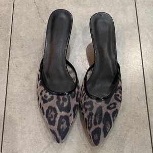 Amazon Black and Gray Leopard Print Heels